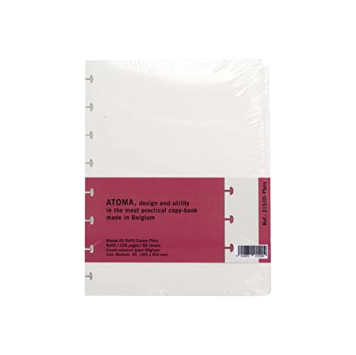 ATOMA Notizpapier Größe M A5 mit 60 blanko, cremefarbene Blätter für Copybook von ATOMA