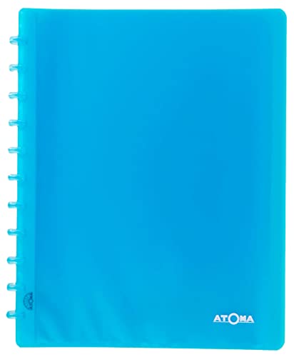 Atoma - Präsentationsalbum A4 mit Ringen – 30 abnehmbare Hüllen / 60 Dokumentenschutzfolien – Türkis Transparent von ATOMA
