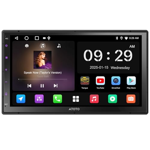 [2G+32G] ATOTOLIFE Doppel Din Radio Android mit Wireless CarPlay & Android Auto, 2 Din Autoradio mit Navi 7 Zoll Bildschirm, Auto Radio Touch Display mit Bluetooth/WiFi/USB, AM/FM von ATOTOLIFE