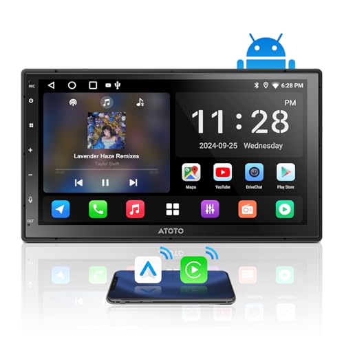 ATOTOZONE A5L 7 Zoll Android Doppel Din Radio mit Bildschirm, Wireless Carplay/Android Auto, 2G+32G, Autoradio Din 2 Kompatibel mit DAB, GPS/WiFi/BT/USB, 24-EQ DSP, FM/AM ATOTOZONE A5L 7 Zoll Android Doppel Din Radio mit Bildschirm, Wireless Carplay/Android Auto, 2G+32G, Autoradio Din 2 Kompatibel mit DAB, GPS/WiFi/BT/USB, 24-EQ DSP, FM/AM von ATOTOZONE