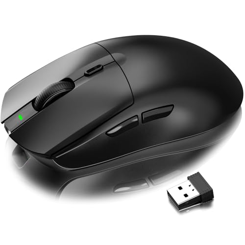 AJ139 G PRO Kabellose Gaming Maus, Leichtgewicht 59g FPS Mäuse, Optischer Sensor PixArt PAW3395, 26K DPI, Dual-Modus 2.4G / Kabelgebundene Maus, 6 programmierbare Tasten, für Win/Mac - Schwarz von ATTACK SHARK