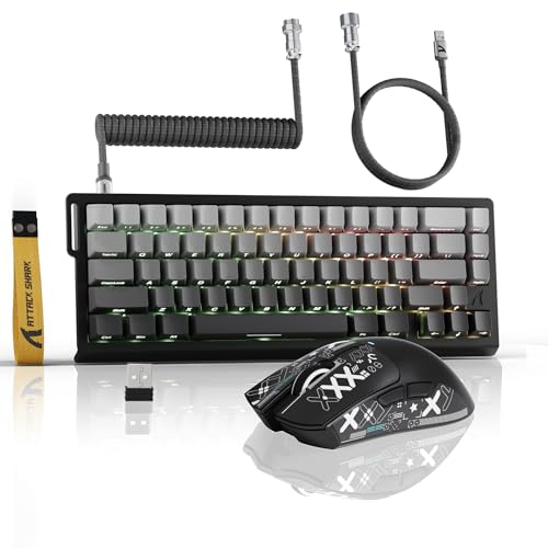 ATTACK SHARK 3-in-1 Kabellose X68PROHE-Tastatur und X11-Gaming-Maus-Kombination,BT/2,4G/Wired,8KHz-Magnetschalter mit schnellem Trigger,PixArt PAW3311,22000DPI,gewickeltes C01PRO–Schwarzer Farbverlauf ATTACK SHARK 3-in-1 Kabellose X68PROHE-Tastatur und X11-Gaming-Maus-Kombination,BT/2,4G/Wired,8KHz-Magnetschalter mit schnellem Trigger,PixArt PAW3311,22000DPI,gewickeltes C01PRO–Schwarzer Farbverlauf von ATTACK SHARK