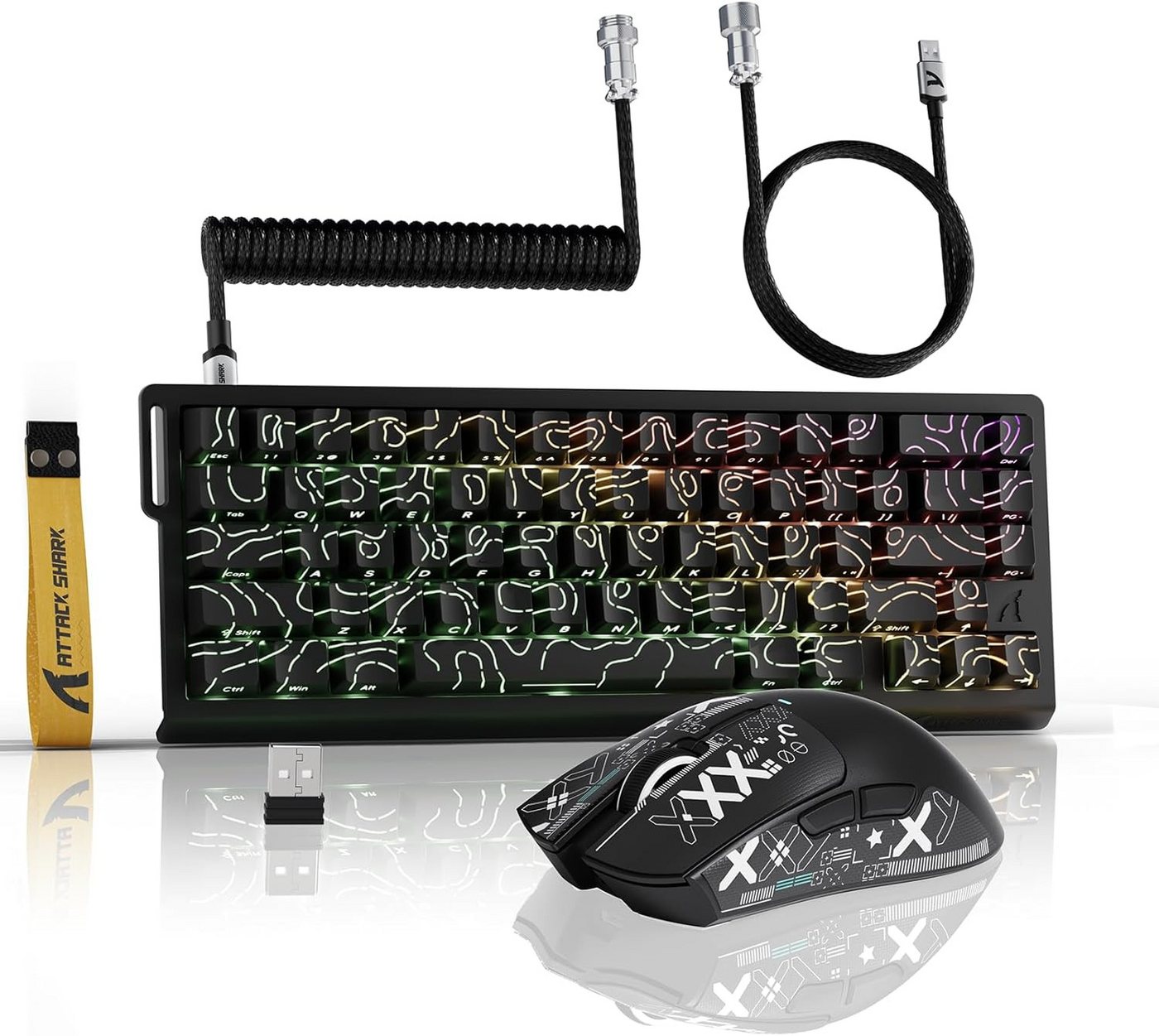 ATTACK SHARK 8KHz-Magnetschalter mit Schnellauslöser,PixArt PAW3311-Sensor,22000DPI Tastatur- und Maus-Set, 8000 Hz Abfragerate und nur 0,125 ms Latenz bietet kompakte Tastatur ATTACK SHARK 8KHz-Magnetschalter mit Schnellauslöser,PixArt PAW3311-Sensor,22000DPI Tastatur- und Maus-Set, 8000 Hz Abfragerate und nur 0,125 ms Latenz bietet kompakte Tastatur von ATTACK SHARK