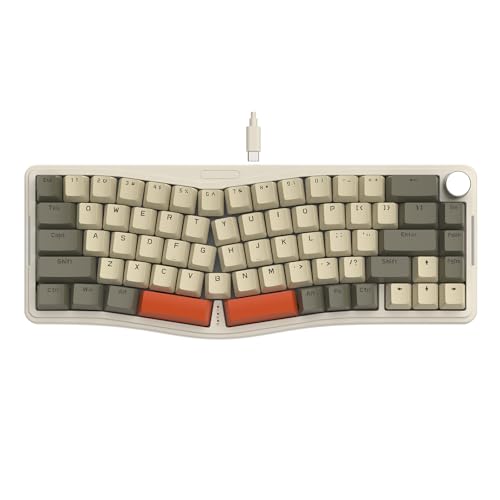 ATTACK SHARK AKS068 Alice 60% Mechanische Gaming Tastatur, USB-C Kabelgebundene Apex Pro Mini RGB Keyboard, Gasket Mount, Drehknopf, VIA-Programmierbar, Hot Swappable Linearer Schalter, PC/MAC/QWERTY von ATTACK SHARK
