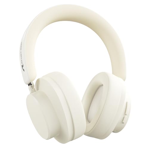 ATTACK SHARK G500 Kabelloser Kopfhörer mit Active Noise Cancelling, Over Ear Bluetooth Headset mit Integriertem Mikrofon, BT5.3 & 3.5MM Kabel-Dualmodus, Lightweight Foldable, On-Ear-Stil - Weiß von ATTACK SHARK