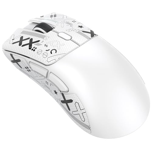 ATTACK SHARK R1 59g Superlight Maus mit Klebeband, PixArt PAW3311 Gaming-Sensor, BT/2,4G kabellose/kabelgebundene Gaming-Maus, 6 einstellbare DPI bis zu 18000, 65 Stunden Akku (weiß) von ATTACK SHARK