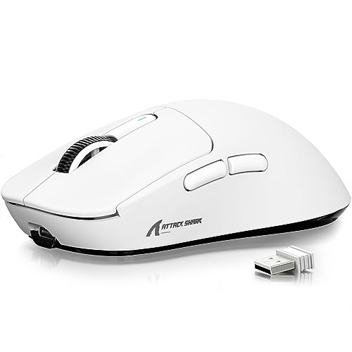 ATTACK SHARK X3 49g Ultralight Mouse, PixArt PAW3395 Gaming Sensor, BT/2.4G Wireless/Wired Gaming Mouse, 26000 DPI, 200 Hours Battery, Office Mice for Win11/Xbox/PS/Mac (White) von ATTACK SHARK