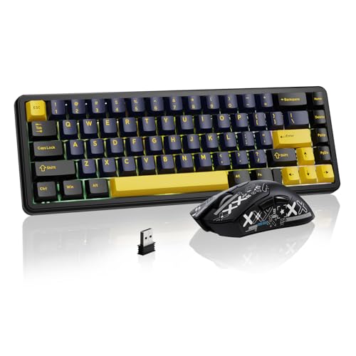 ATTACK SHARK Gaming-Tastatur & -Maus-Set, X65 HE Kabelgebundene Magnettastatur und R1 Kabellose 59g Superleichte Maus (8000Hz, RT 0,01mm, RGB, 65h Akku) - Sternenschwarz von ATTACK SHARK