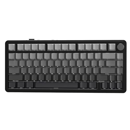 ATTACK SHARK X85 Gasket Mechanische Tastatur mit Drehregler, 75% kabellose Gaming-Tastatur mit fünfschichtiger Polsterung, BT5.0/2.4G/USB-C,RGB, Hot-Swap-fähig, PBT-Tastenkappen (schwarzer) von ATTACK SHARK