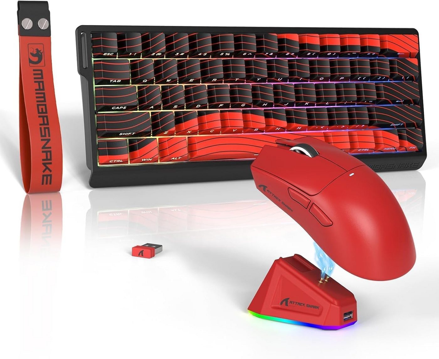 ATTACK SHARK mit X60HE Magnetische Tastatur, 8K Polling-Rate, PAW3311, 22000 DPI Tastatur- und Maus-Set, Effizientes Schnellladen RGB-Ladestation lädt in 10 Minuten,5 Stunden ATTACK SHARK mit X60HE Magnetische Tastatur, 8K Polling-Rate, PAW3311, 22000 DPI Tastatur- und Maus-Set, Effizientes Schnellladen RGB-Ladestation lädt in 10 Minuten,5 Stunden von ATTACK SHARK