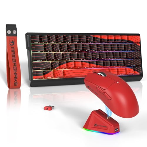 ATTACK SHARK x MAMBASNAKE X11 Gaming-Maus mit X60HE Magnetische Tastatur, kabelloses Tastatur- und Maus-Set, BT/2.4G/USB-C, Rapid Trigger, 8K Polling-Rate, PAW3311, 22000 DPI, ultraleichte Maus–Rot ATTACK SHARK x MAMBASNAKE X11 Gaming-Maus mit X60HE Magnetische Tastatur, kabelloses Tastatur- und Maus-Set, BT/2.4G/USB-C, Rapid Trigger, 8K Polling-Rate, PAW3311, 22000 DPI, ultraleichte Maus–Rot von ATTACK SHARK