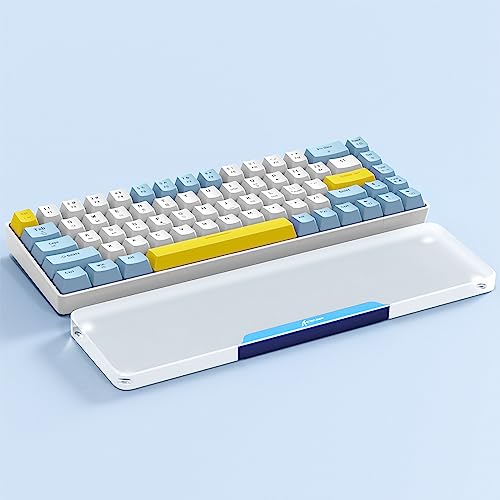 Attack Shark 68 Tasten Acryl-Handgelenkauflage, Aluminiumlegierung Handballenauflage, Rutschfeste Ergonomische Handgelenkstütze, Transparente Armablage für TKL Gaming-Mechanik-Tastatur - Blau von ATTACK SHARK