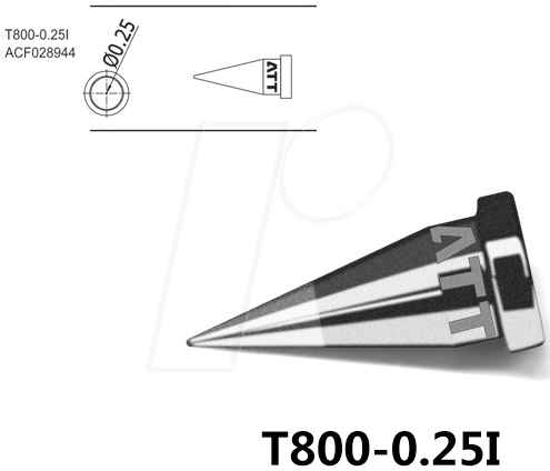 ATTEN T800-0,25I - Lötspitze, 0,25 mm, bleistiftspitz, gerade von ATTEN