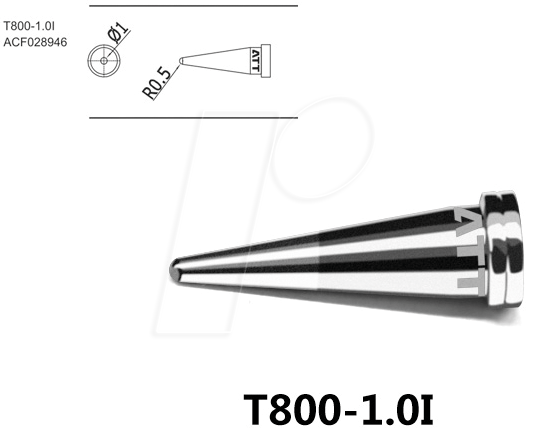 ATTEN T800-1,0I - Lötspitze, 1,0 mm, bleistiftspitz, gerade von ATTEN