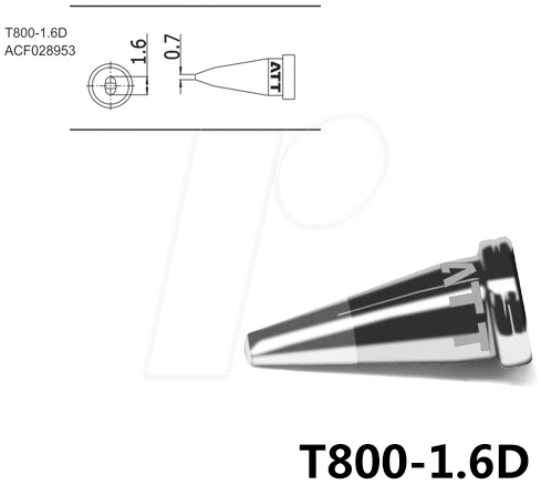 ATTEN T800-1,6D - Lötspitze, 1,6 mm, meißelform, gerade von ATTEN