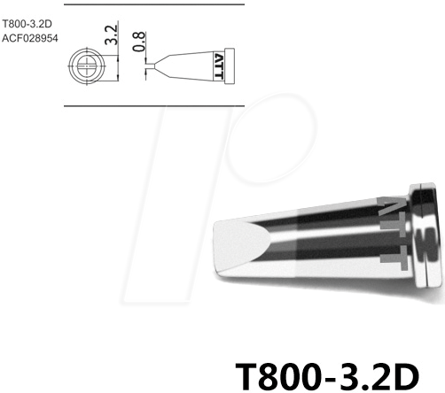 ATTEN T800-3,2D - Lötspitze, 3,2 mm, meißelform, gerade von ATTEN