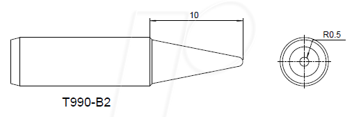 ATTEN T990-B2 - Lötspitze, 0,5 mm, bleistiftförmig von ATTEN