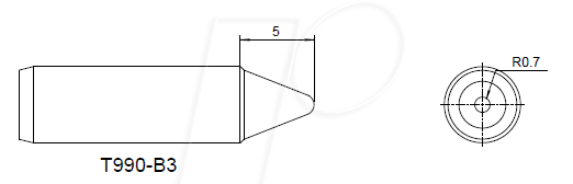 ATTEN T990-B3 - Lötspitze, 0,5 mm, bleistiftförmig von ATTEN