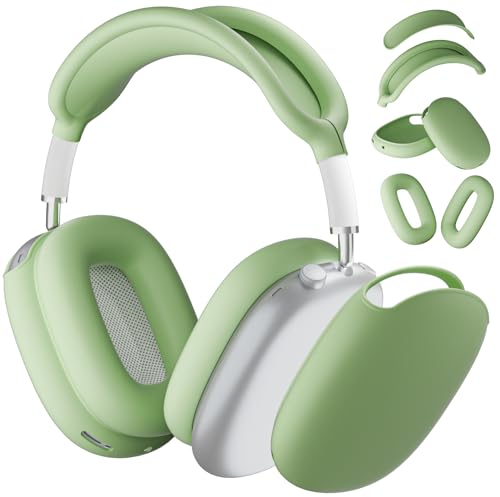 ATUAT Schutzhülle für AirPods Max Kopfhörer-Hülle, schützende Silikonhülle, Zubehör, kratzfest, für Damen und Herren, für Apple AirPods Max 2024/2020 (USB-C/Lightning), Matcha von ATUAT