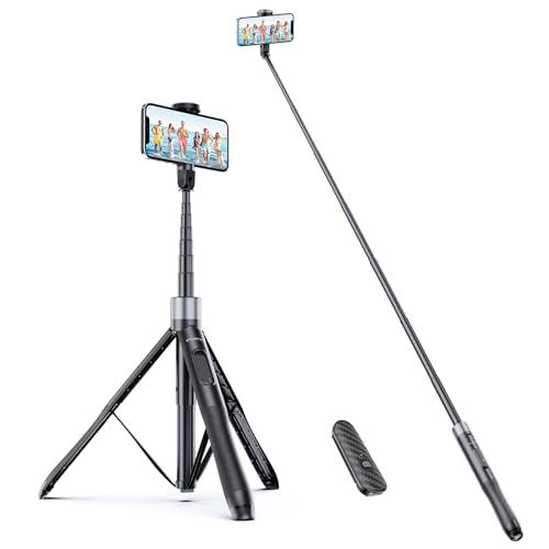 ATUMTEK 150CM Selfie Stick, TikTok Selfie-Stick mit Hochbelastbarem Aluminium und Rutschfesten Handy-Stative Füßen für iPhone/Android-Handy Selfie, Videoaufnahme, Videoblogs und Live-Streaming von ATUMTEK