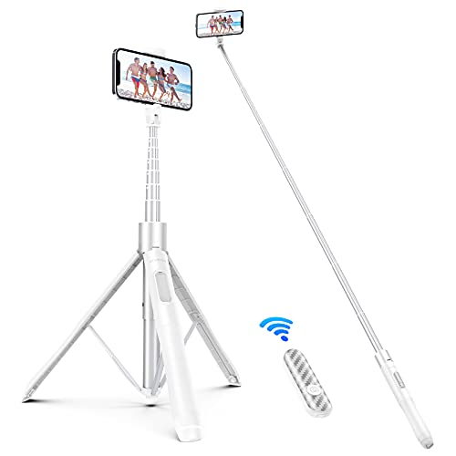 ATUMTEK 150CM Selfie Stick, TikTok Selfie-Stick mit Hochbelastbarem Aluminium und Rutschfesten Handy-Stative Füßen für iPhone/Android-Handy Selfie, Videoaufnahme, Videoblogs und Live-Streaming von ATUMTEK