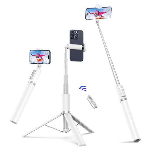 ATUMTEK Bluetooth 172CM Selfie-Stick Stativ Ausziehbares All-in-One-Telefonstativ aus Aluminium mit Kabelloser Fernbedienung um 360° Drehbar für iPhone 14/13 Mini/12 Pro/XS Max/X Samsung Smartphones von ATUMTEK