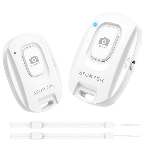 ATUMTEK Bluetooth Fernbedienung, Kamera Auslöser mit Drahtlose Bluetooth Technologie,Kompatibel mit iPhone/Samsung/Motorola (iOS und Android), Handgelenksarmband Einschließlich 2X (2 Stück) von ATUMTEK