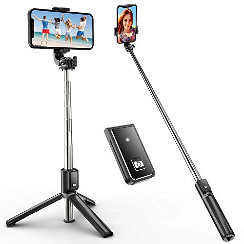 ATUMTEK Selfie Stick Dreifuß, Ausdehnbarer Bluetooth Selfie Stick mit 100CM TikTok Selfiestick für iPhone 12/11/11 Pro/X/XS/8/7 Plus, Samsung Galaxy S10, Huawei und Andere 4,7 bis 6,5 Zoll Smartphones von ATUMTEK