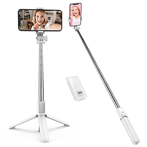 ATUMTEK Selfie Stick Dreifuß, Ausdehnbarer Bluetooth Selfie Stick mit 100CM TikTok Selfiestick für iPhone 12/11/11 Pro/X Samsung Galaxy S10, Huawei und Andere 4,7 bis 6,5 Zoll Smartphones von ATUMTEK