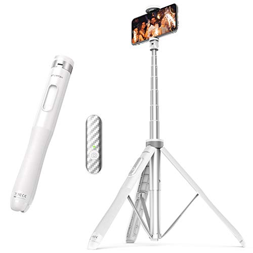 ATUMTEK Selfie-Stick mit 51 Zoll (51 Zoll), Selfie-Stick mit widerstandsfähigem Aluminium und rutschfesten Füßen, TikTok für iPhone und Android, Videoaufnahme, Bloggen, Live Streaming von ATUMTEK