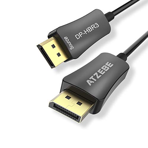 ATZEBE DisplayPort Kabel, Glasfaser Displayport Kabel 1.4 unterstützt 8k@60Hz, 4k@144Hz, High-Speed 32 Gbps, HDR10, HBR3, 3D, HDCP2.2-10M von ATZEBE