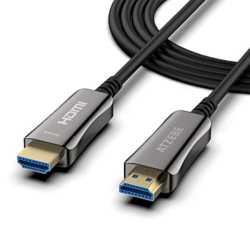 ATZEBE Glasfaser-HDMI-Kabel, 15.2 m, Glasfaser-HDMI-Kabel, unterstützt 4K @ 60 Hz, 4:4/4:2:2/4:2:0, HDR, Dolby Vision, High Speed 18 Gbit/s, schlankes und flexibles HDMI-Lichtwellenleiterkabel von ATZEBE