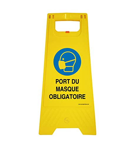 AUA SIGNALETIQUE Balise Chevalet de Signalisation - Double Face Pliante (Port Masque Obligatoire) von AUA SIGNALETIQUE