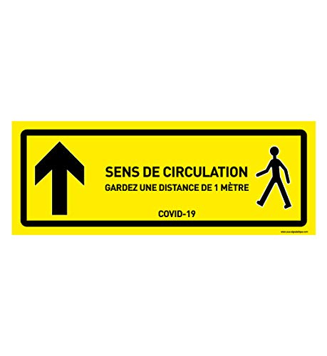 AUA SIGNALETIQUE - Signalisation au Sol Circulation Tout Droit - Autocollant laminé - Jaune 420x160 mm von AUA SIGNALETIQUE