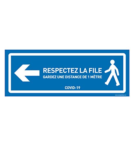 AUA SIGNALETIQUE - Signalisation au Sol respectez la File Gauche - Autocollant laminé - Bleu 420x160 mm von AUA SIGNALETIQUE