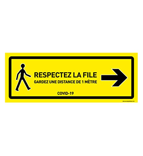 AUA SIGNALETIQUE - Signalisation au Sol - respectez la File à Droite - Autocollant laminé - Jaune 420x160 mm von AUA SIGNALETIQUE