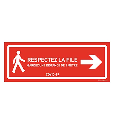 AUA SIGNALETIQUE - Signalisation au Sol respectez la File à Droite - Autocollant laminé - Rouge 420x160 mm von AUA SIGNALETIQUE