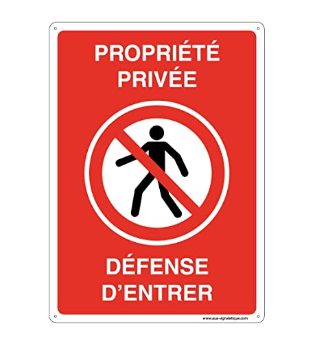 AUA SIGNALETIQUE - Vorgebohrtes Schild mit abgerundeten Ecken – Schutz vor Privatsphäre – 300 x 420 mm, Aluminium Dibond 3 mm von AUA SIGNALETIQUE