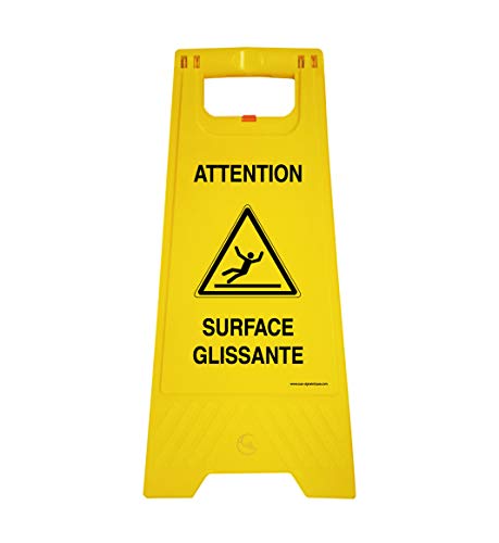 Aua Signaletique - Chevalet Signalisation Surface Glissante Attention - Poids 1 kg en Plastique Jaune von AUA SIGNALETIQUE