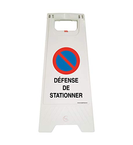 Aua Signaletique - Chevalet de Signalisation Défense de Stationner - Poids 1 kg en Plastique Blanc von AUA SIGNALETIQUE