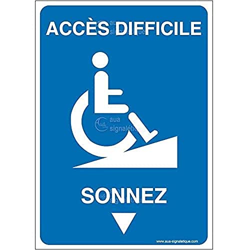Aua Signaletique - Panneau Accès Difficile - Sonnez-Ai - 450X630 Mm, Pvc 1. 5 mm von AUA SIGNALETIQUE