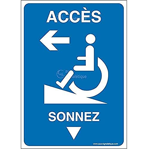 Aua Signaletique - Panneau Accès Gauche - Sonnez-Ai - 210X300 Mm, Pvc 1. 5 mm von AUA SIGNALETIQUE