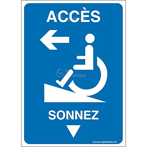 Aua Signaletique - Panneau Accès Gauche - Sonnez-Ai - 210X300 Mm, Vinyl Adhésif von AUA SIGNALETIQUE