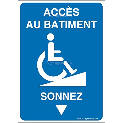 Aua Signaletique - Panneau Accès au Bâtiment - Sonnez-Ai - 450X630 Mm, Pvc 1. 5 mm von AUA SIGNALETIQUE