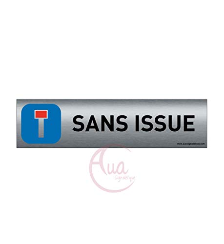 Plaque de porte aluminium brossé imprimé -Dimensions 200 x 50 mm - Double face adhésif au dos - Impression UV directement sur l'aluminium (Pas de contre collage) (sans issue) von AUA SIGNALETIQUE