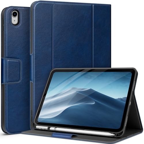 AUAUA Hülle für iPad (A16) 11./10. Generation (2025/2022), mit Stifthalter und Tasche, Multi-Winkel Ständer, Magnetverschluss, Auto Wachen/Schlafen (Blau) von AUAUA