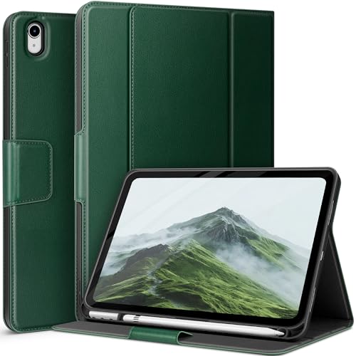 AUAUA Hülle für iPad (A16) 11./10. Generation (2025/2022), mit Stifthalter und Tasche, Multi-Winkel Ständer, Magnetverschluss, Auto Wachen/Schlafen (Grün) von AUAUA