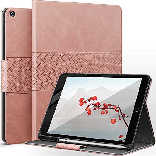 AUAUA Hülle für iPad 9. Generation (2021) / iPad 8. Generation (2020) / 7. Gen (2019) 10.2 Zoll mit Apple Stifthalter Auto Schlaf/Aufwach Funktion PU Leder Cover (Rosa) von AUAUA