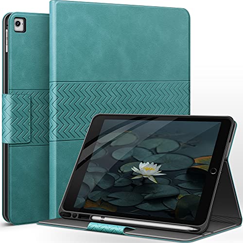 AUAUA Hülle für iPad 9.7 Zoll 2018/2017(6./5.Generation)/iPad Pro 9.7/iPad Air 2/Air 1 mit Stifthalter, Auto Schlaf/Aufwach Funktion, Magnetic Tasche Lederhülle (Grün) von AUAUA