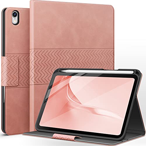 AUAUA Hülle für iPad Mini 6 2021 6th Generation, 8.3 Zoll Stand Cover mit Stifthalter, Auto Schlafen/Wachen, Veganes Leder (Rosa) von AUAUA
